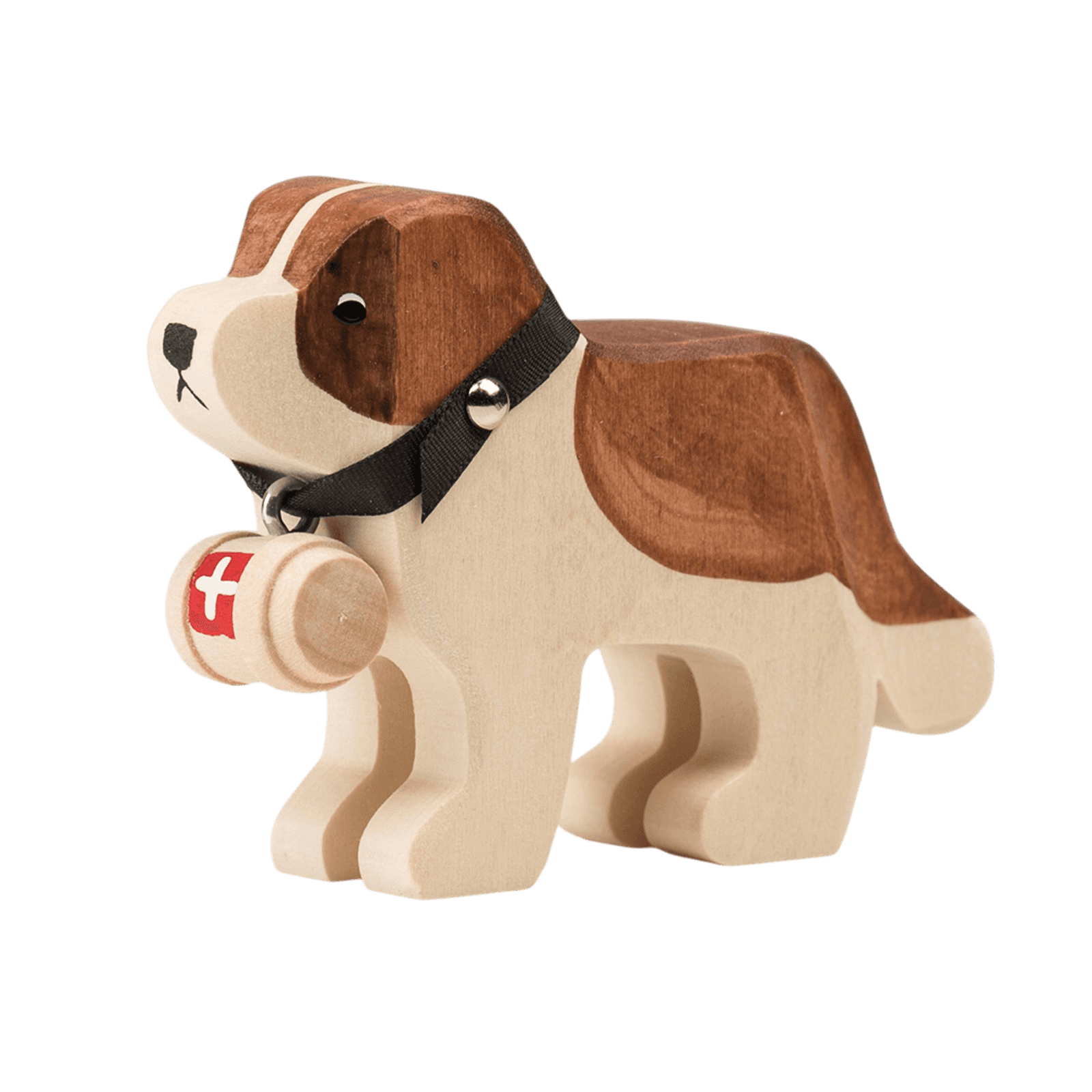 Trauffer Hund Barry mit Fässchen Holztier