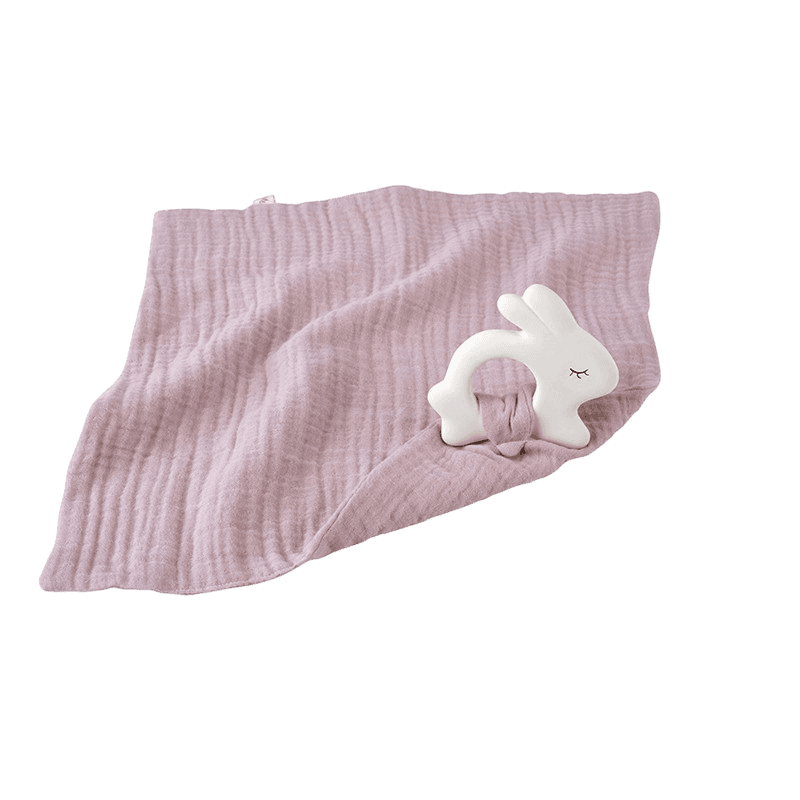Beissring Hase mit Schmusetuch Rosa