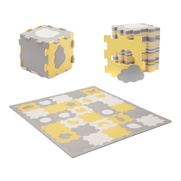 Kinderkraft - Puzzlematte LUNO SHAPES - gelb