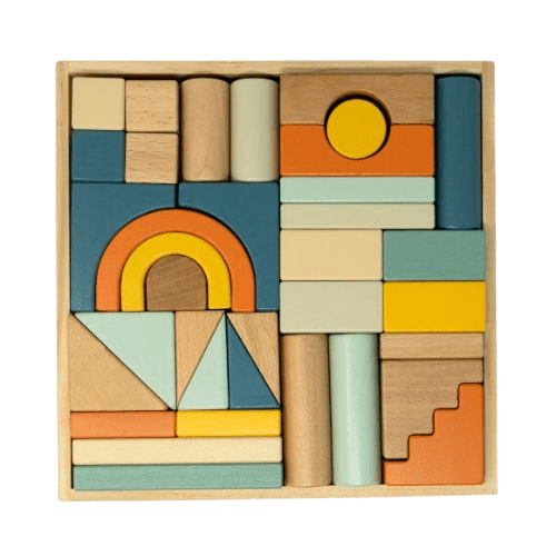 Bauklötze aus Holz Blau