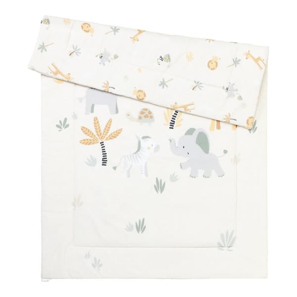 BORNINO HOME - Wende-Krabbeldecke 100 x 145 cm - beige / Afrika