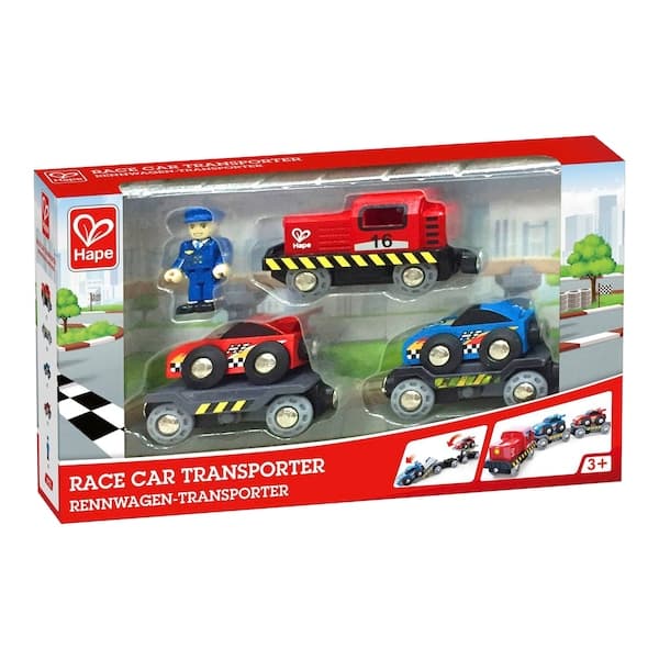 Hape - Rennwagen-Transporter