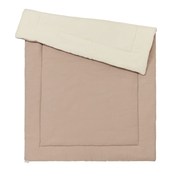BORNINO HOME - Wende-Krabbeldecke Musselin 100x150 cm - Sand-Ecru