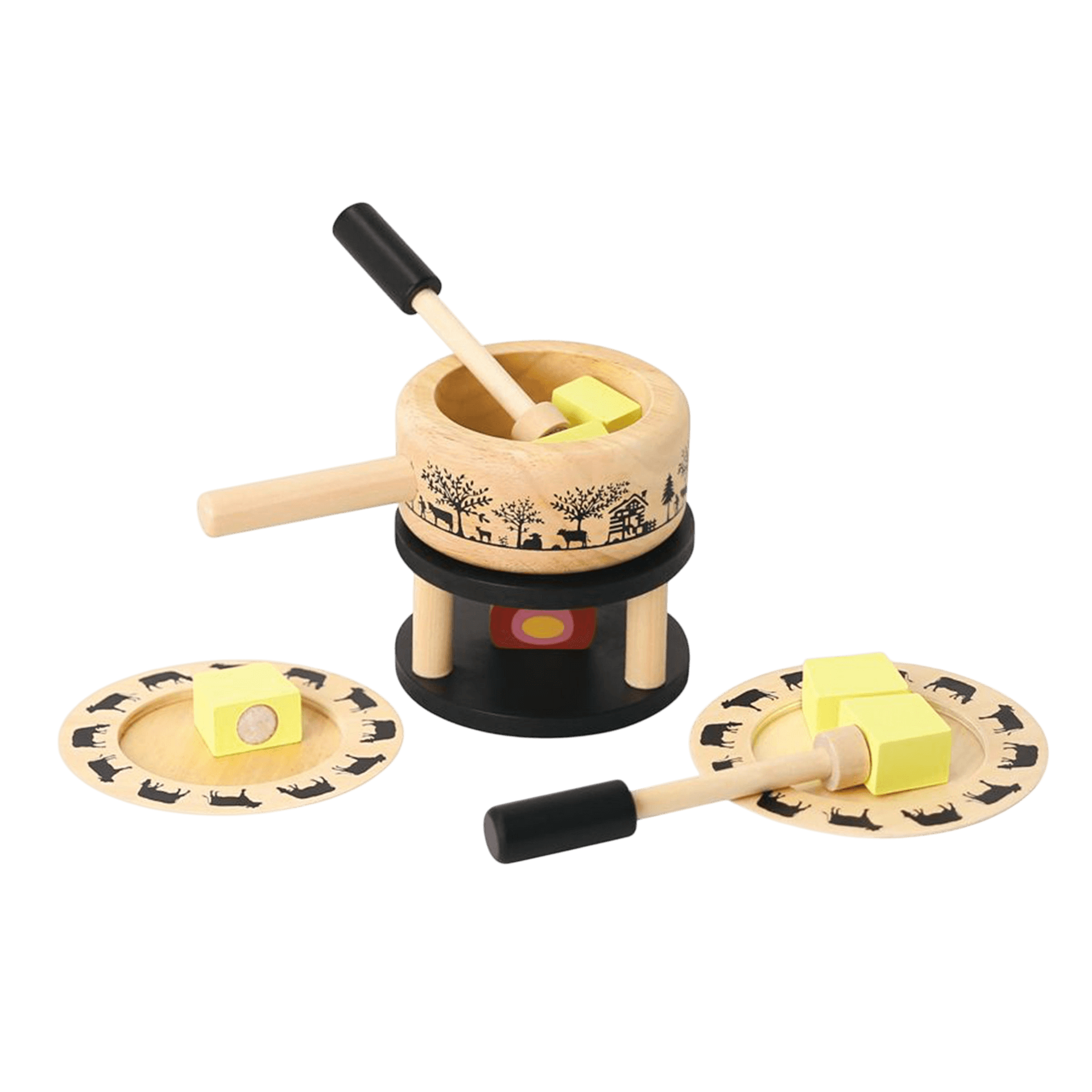 Spielba Fondue Set mit Teller und Gabeln